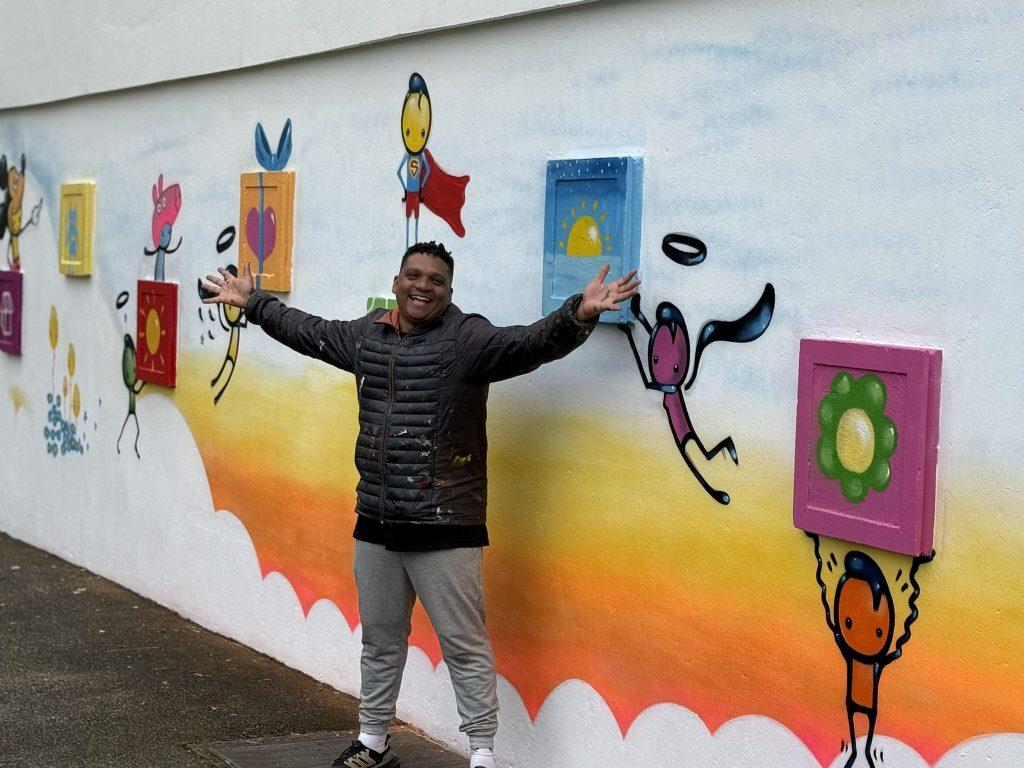 fresque réalisée dans le quartier Tivoli à Huningue